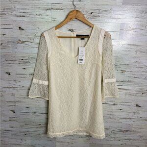 French Connection T-Gigliolia Moments Dress white cream  lace NWT size 2